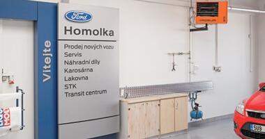 Vytápění servisních dílen a STK Ford Homolka v Děčíně